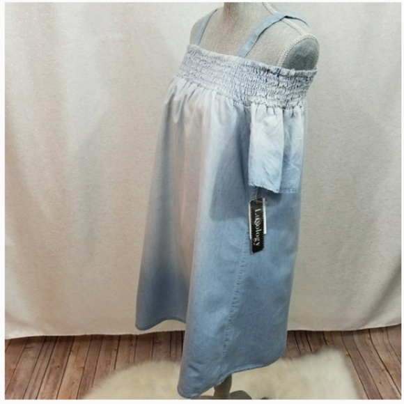 Luxology Ombre Chambry Denim Off Shoulder Dress - Picture 3 of 6